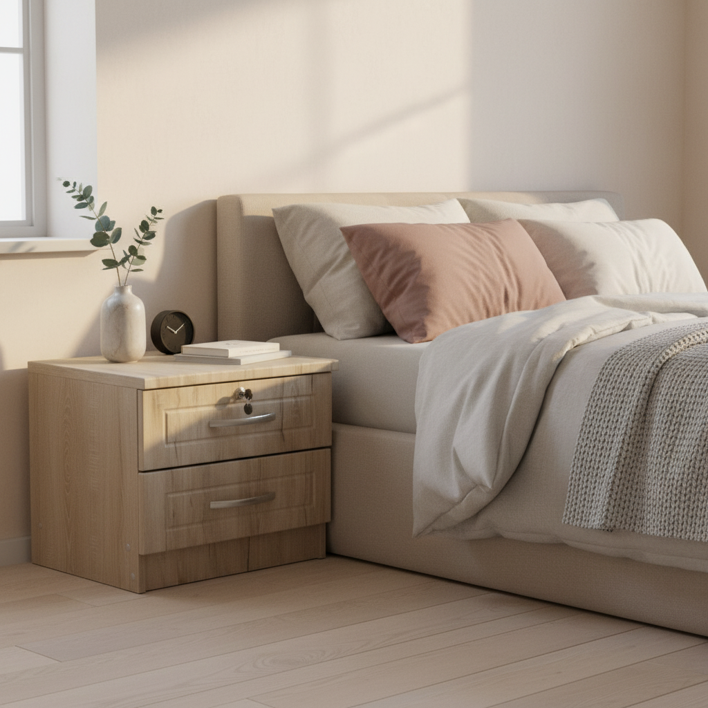 Wooden Night Stand | Bedside Table for UAE Homes | IH 7308
