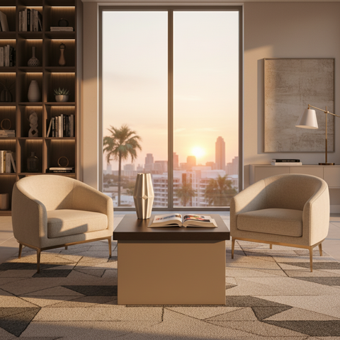 Center Table IH 6060 | Coffee & Beige | 60x60x45 cm