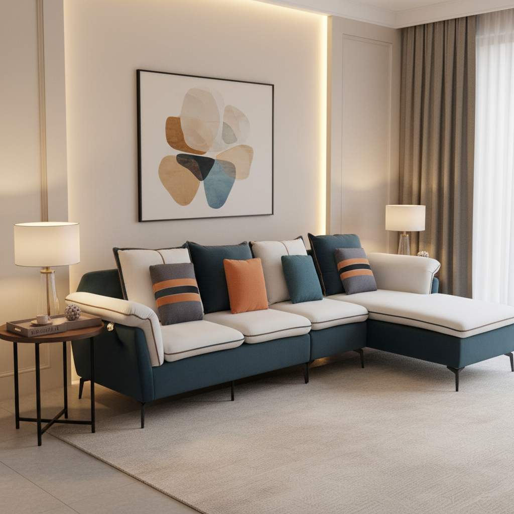 L-Shape Sofa Set IH CS 1101 | Premium Fabric Sectional Sofa UAE