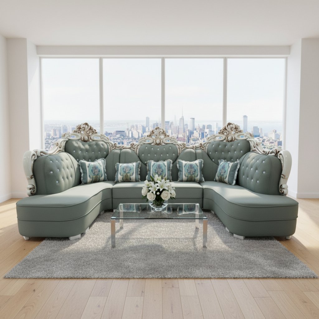PU Classic Sofa IH-8761 | Premium Leather-Look Sofa UAE