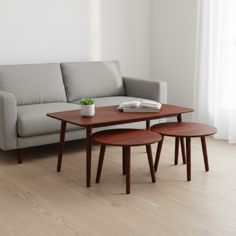 Cherry Coffee Table Set (1+2) | IH 808 | 120x60x45 & 60x60x45 cm