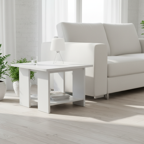 Coffee Table IH 4060 | White Square Centre Table for Living Room