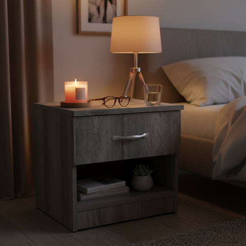 Wooden Night Stand IH 467 | Premium Bedside Table UAE