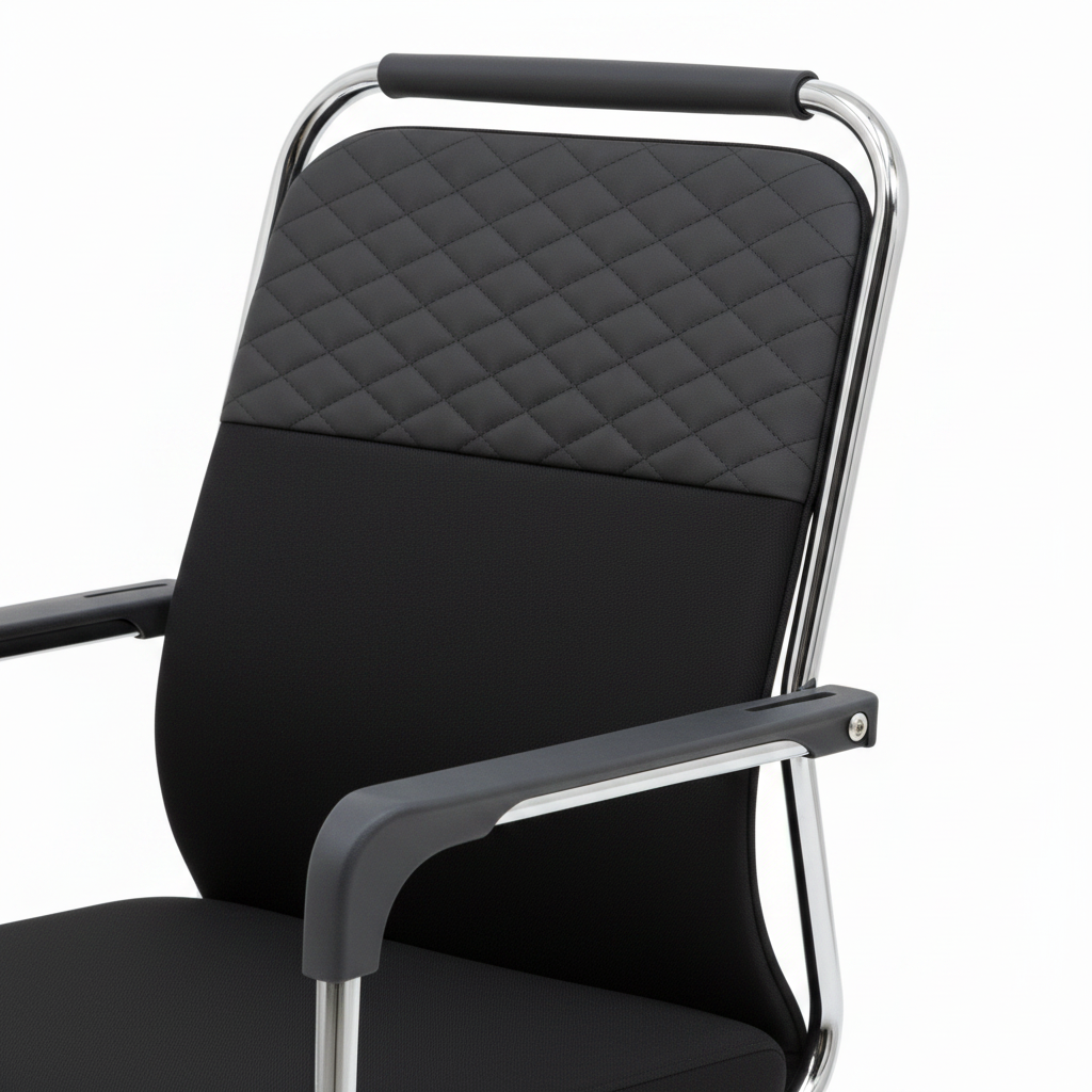Mesh Back Detail – Visitor Chair Chrome Frame | Ergonomic Office Chair UAE
