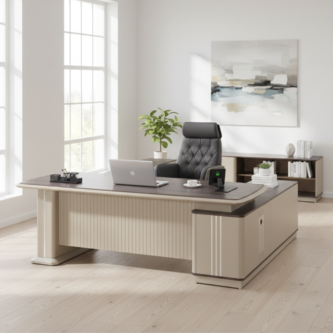 Scandinavian Office Desk 1.6M Beech White | Workspace Furniture Dubai UAE | IH 3116
