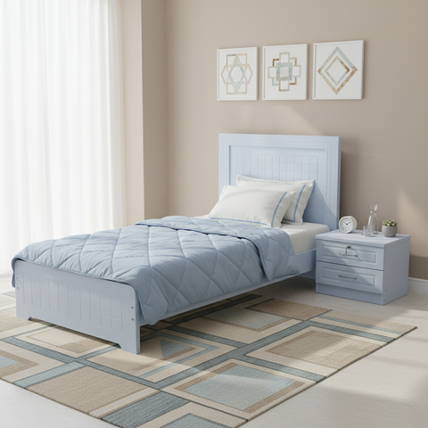 Single Wooden Bed IH 7490 in UAE Home Bedroom – Single Bed Dubai Abu Dhabi Sharjah