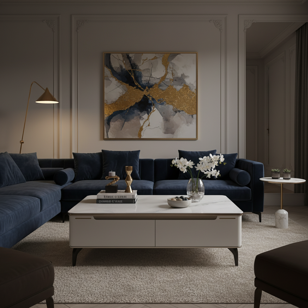 Ceramic Top High Gloss Center Table | IH E07-17 | 130×65×50 cm