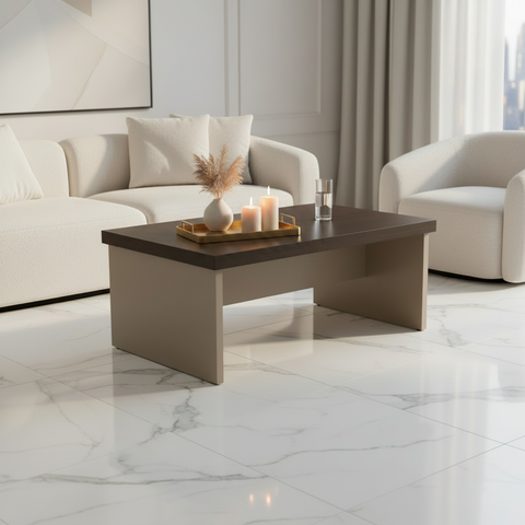 Center Table IH 1060 | Premium Coffee Table 100×60×45 cm – Coffee & Beige