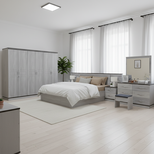 Bedroom Set IH 205 | King Size 180×200 cm | Premium Wooden Bed UAE