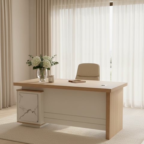 Premium Office Desk 140x70cm Spa-Luxe Interior UAE | Luxury Office Furniture Dubai | INFINI HOMES