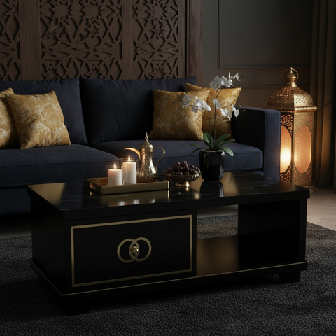 Glossy Black Center Table UAE | 120×60×45 cm | IH CT-171 – INFINI HOMES