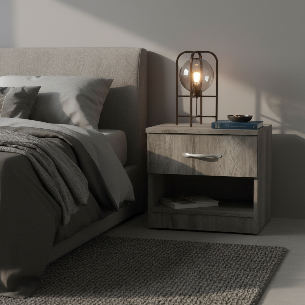 Wooden Night Stand IH 467 | Premium Bedside Table UAE