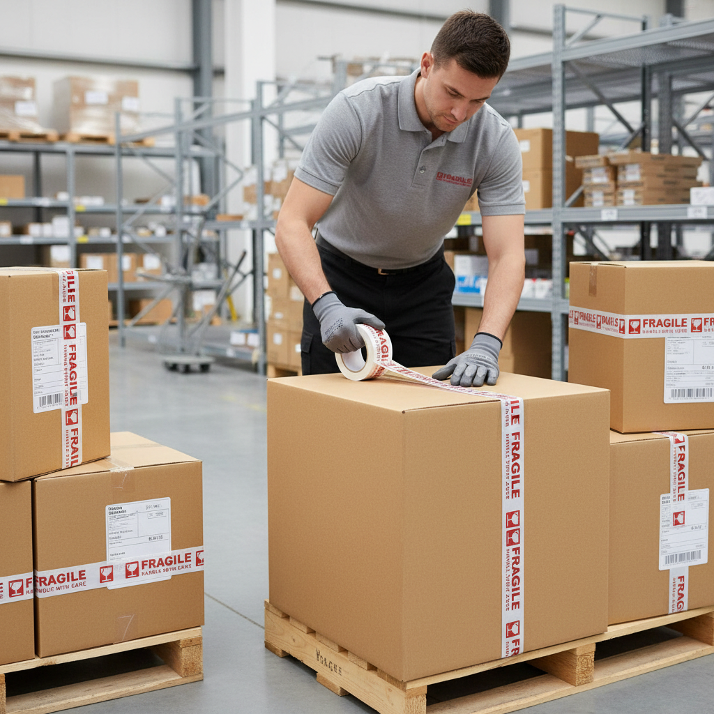 Fragile Tape 50 Yards - Premium Warning Tape by INFINI HOMES