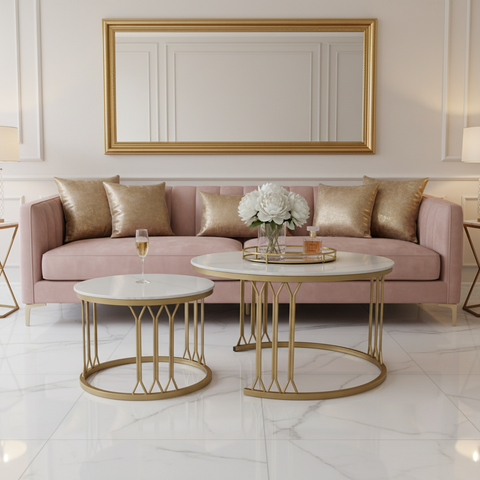 Sintered Stone Coffee Table Set (1+1) | IH 2502 | 70×70 & 50×50 cm
