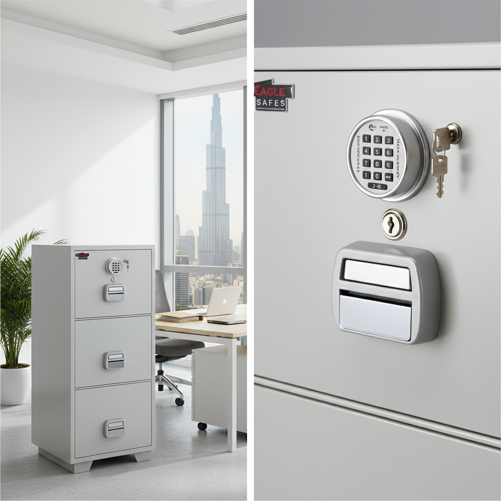 Eagle Safes Fire Resistant Filing Cabinet SF680-3EKX - 3 Drawer Security Cabinet UAE | Dubai Abu Dhabi Sharjah