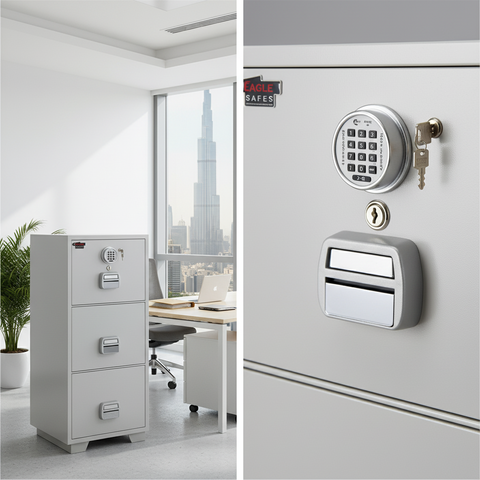 Eagle Safes Fire Resistant Filing Cabinet SF680-3EKX - 3 Drawer Security Cabinet UAE | Dubai Abu Dhabi Sharjah