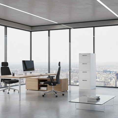 GO Vertical Filing Cabinet 4 Drawer | Steel Office Storage UAE – Model GO-VFC-4D