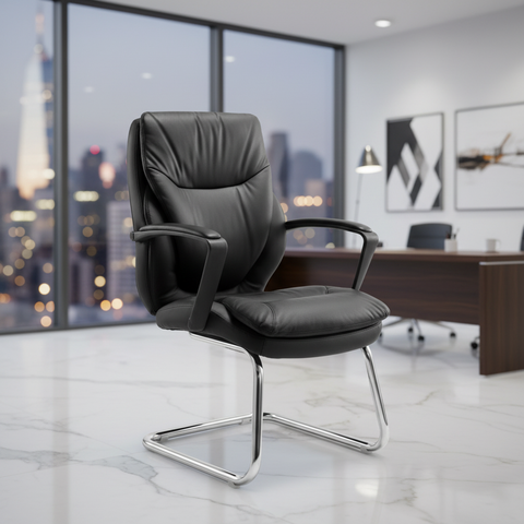 Heavy Duty Visitors Chair | SENOR VC | Chrome Cantilever Base | UAE