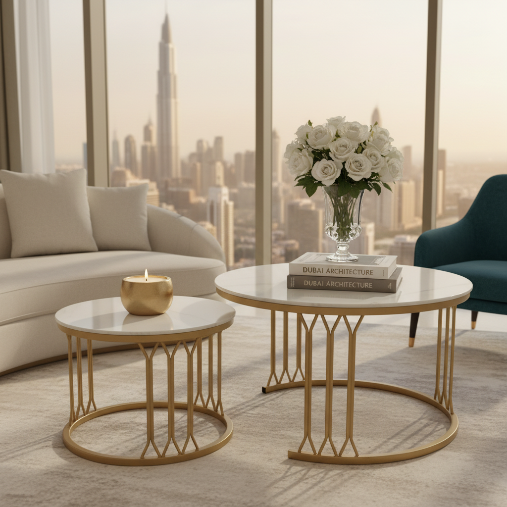 Sintered Stone Coffee Table Set (1+1) | IH 2502 | 70×70 & 50×50 cm