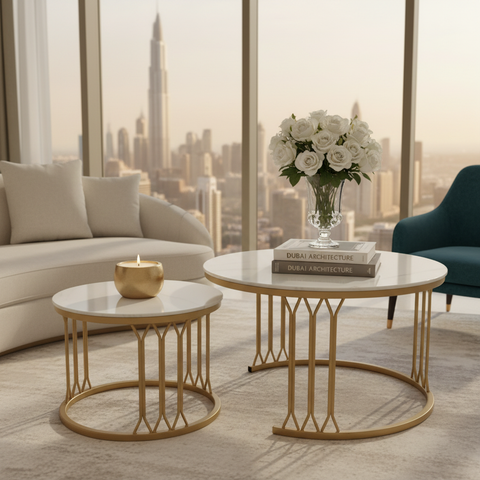 Sintered Stone Coffee Table Set (1+1) | IH 2502 | 70×70 & 50×50 cm