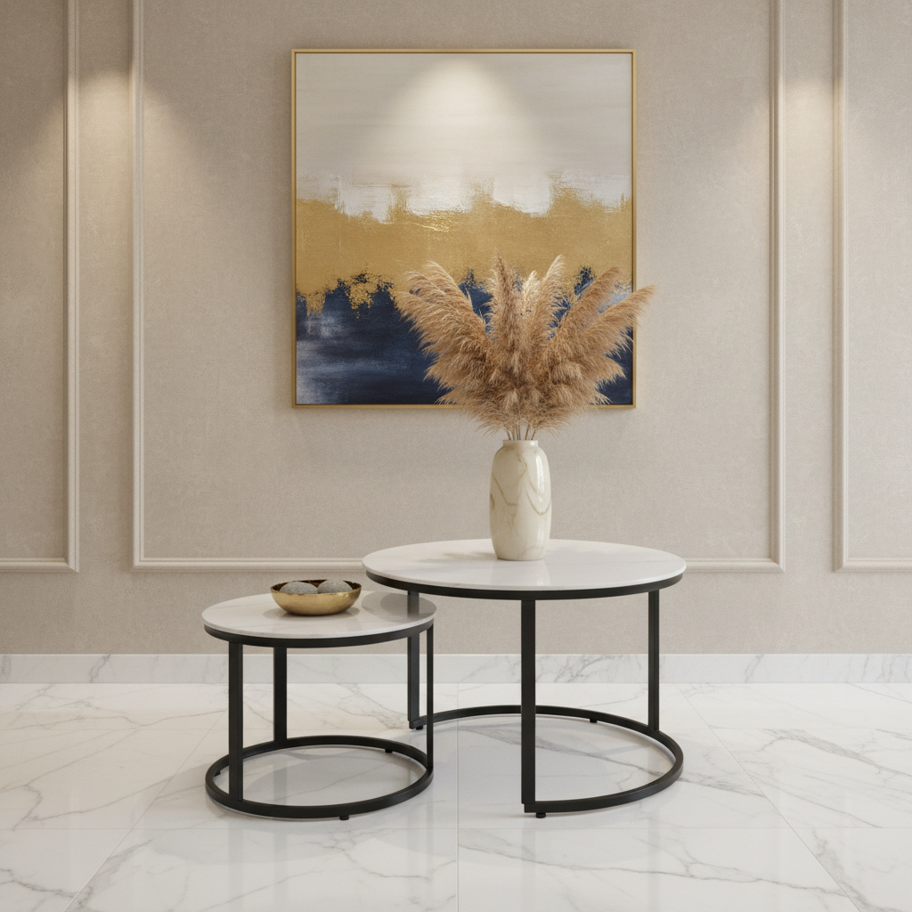 COFFEE TABLE (1+1), IH-6 | Sintered Stone | 70x70 & 50x50 cm