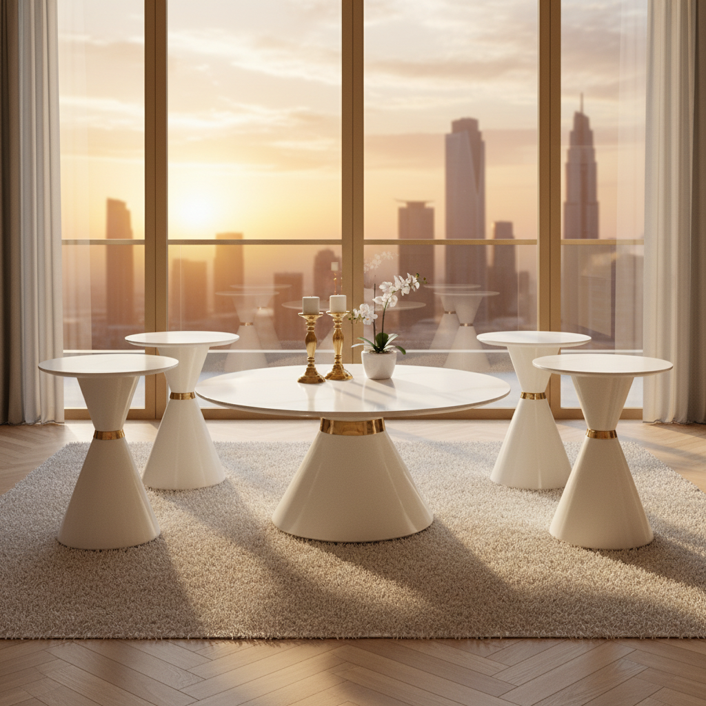 Sintered Stone Coffee Table IH 087 | 80×80 & 50×50 cm | INFINI HOMES UAE