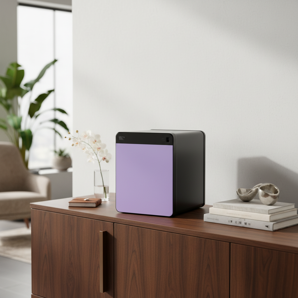 METACEL Fire Resistant Safe MC-040C1 Purple - Digital Lock & Fingerprint Sensor | UAE Delivery