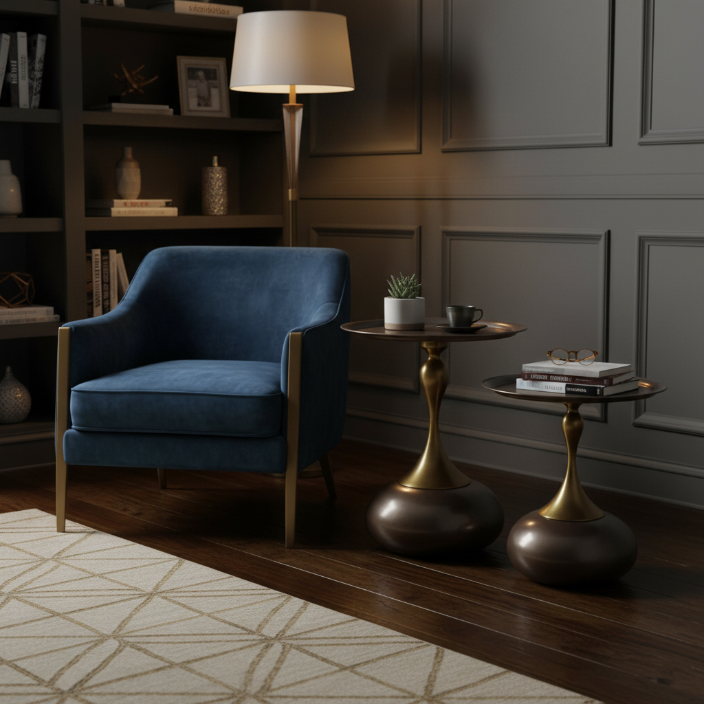 Metal Coffee Table (1+1) | IH 401 | 39×39×53 cm – INFINI HOMES UAE