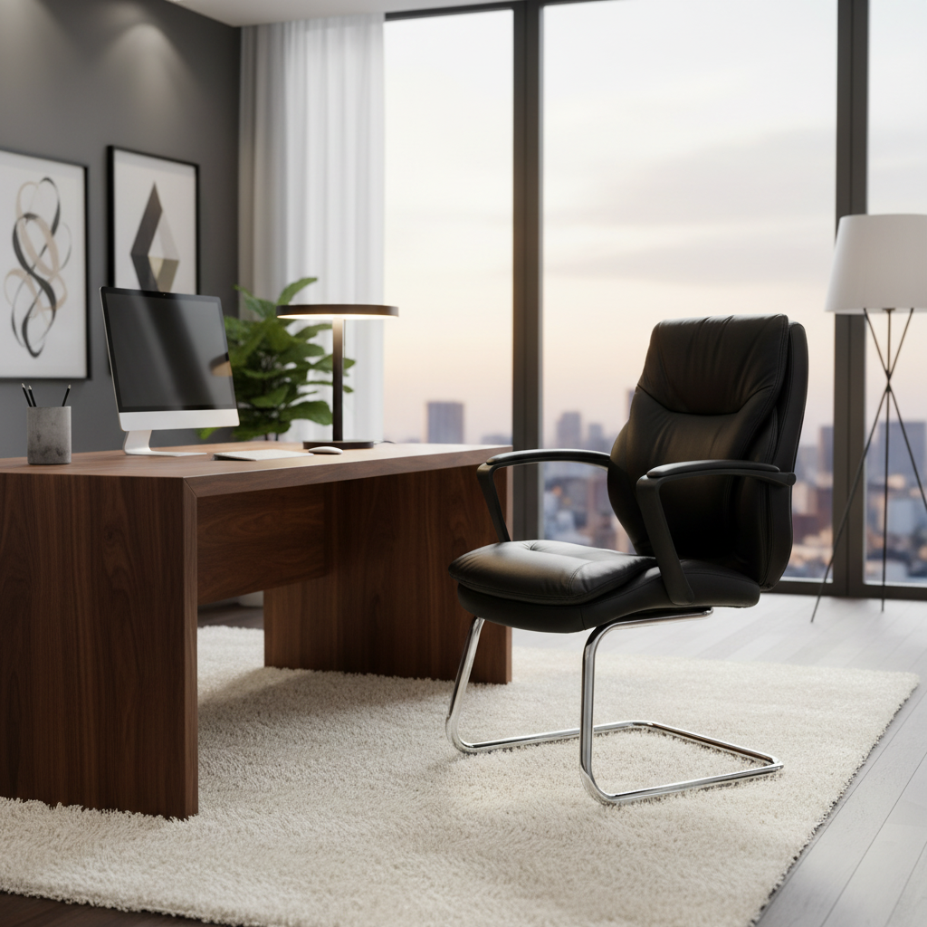 Heavy Duty Visitors Chair | SENOR VC | Chrome Cantilever Base | UAE