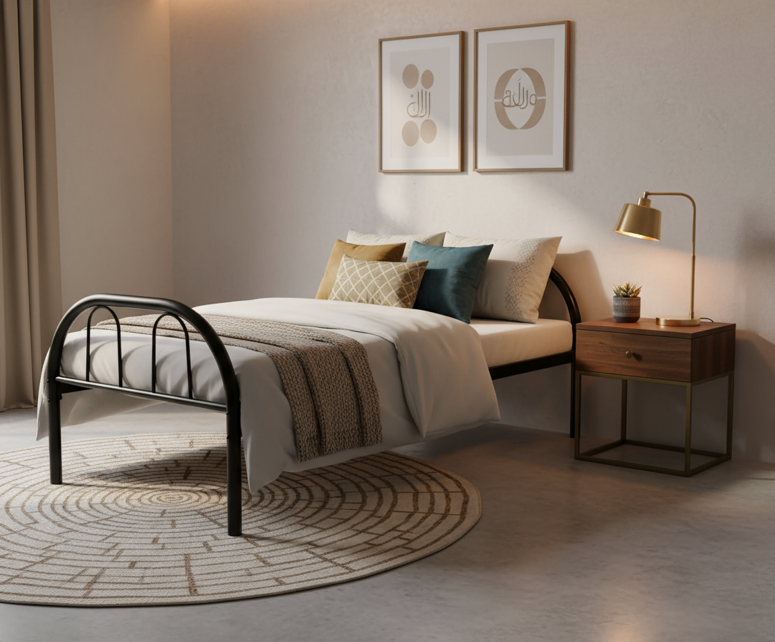 Premium Steel Single Bed Frame UAE | INFINI HOMES Metal Bed Dubai Abu Dhabi