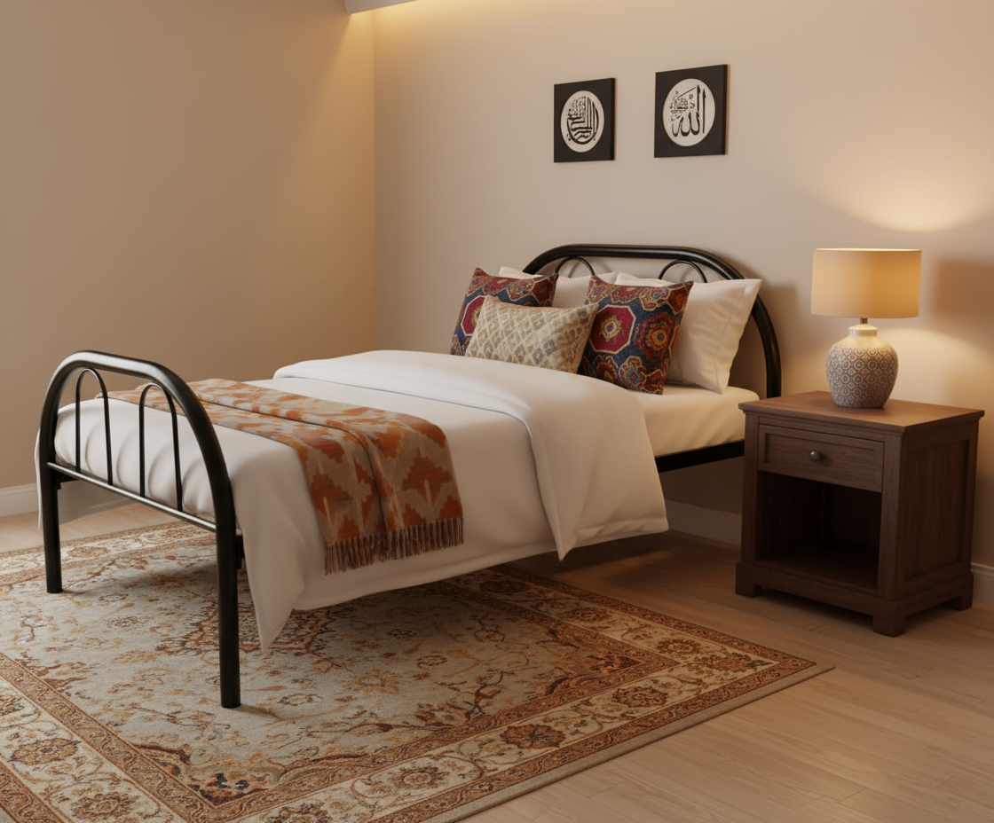 Premium Steel Single Bed Frame UAE | INFINI HOMES Metal Bed Dubai Abu Dhabi