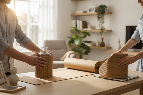 Corrugated Wrap Roll 1.3m x 10kg Brown - UAE Packaging Supplies | Bubble Wrap Alternative Dubai