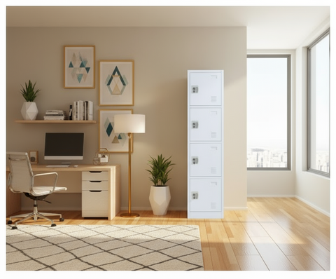 INFINI HOMES 4-Tier Steel Storage Locker Cabinet - UAE Wide Delivery