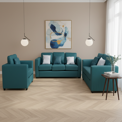 Green Fabric Sofa Set 3+2+1 | IH CS1016 | INFINI HOMES UAE