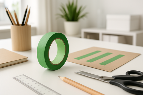 Green Masking Tape UAE - Premium Fabric Paper Blend for Crafts, Painting & Office Use | Buy Online Dubai