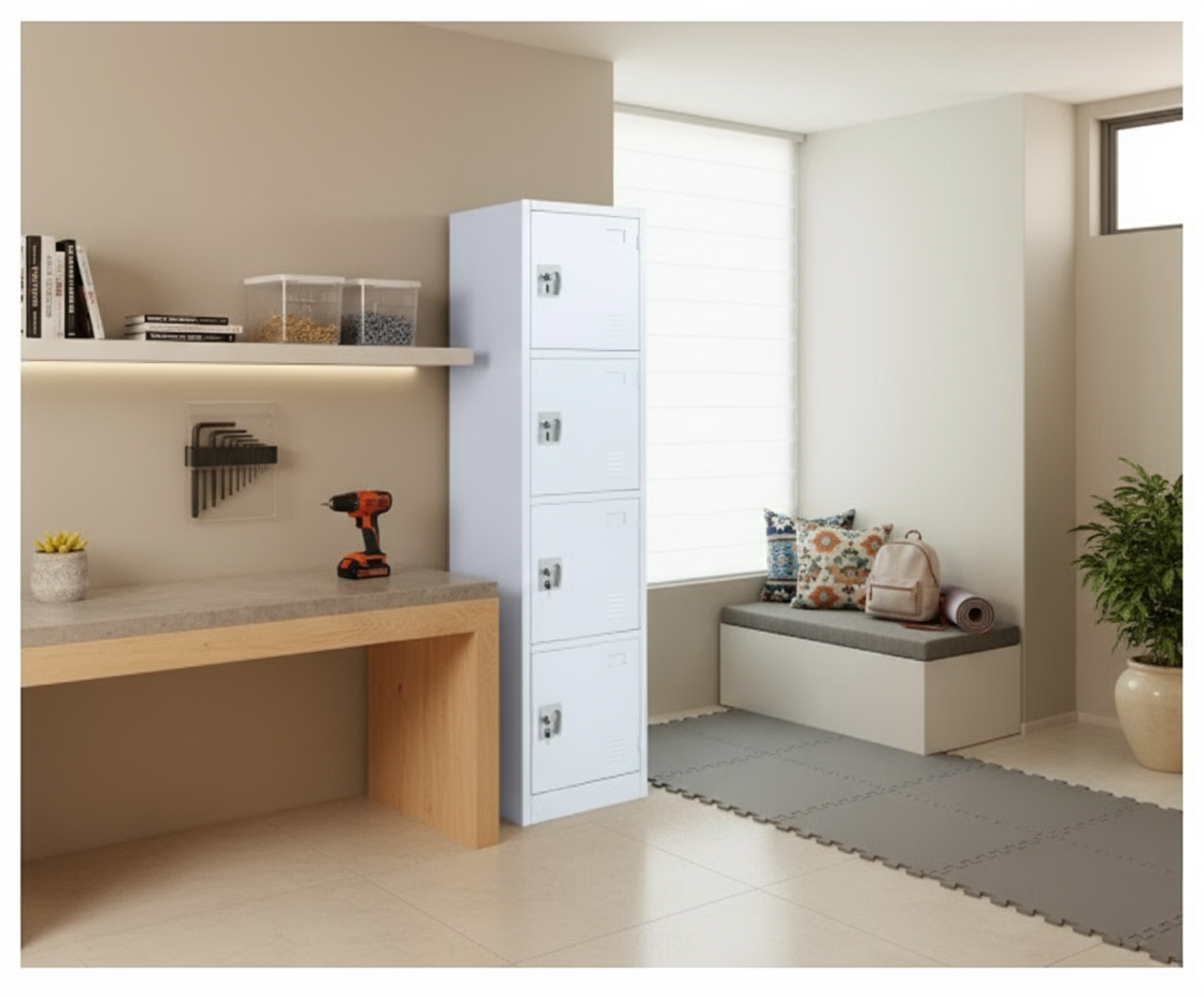 INFINI HOMES 4-Tier Steel Storage Locker Cabinet - UAE Wide Delivery