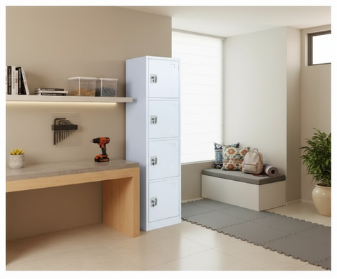 INFINI HOMES 4-Tier Steel Storage Locker Cabinet - UAE Wide Delivery