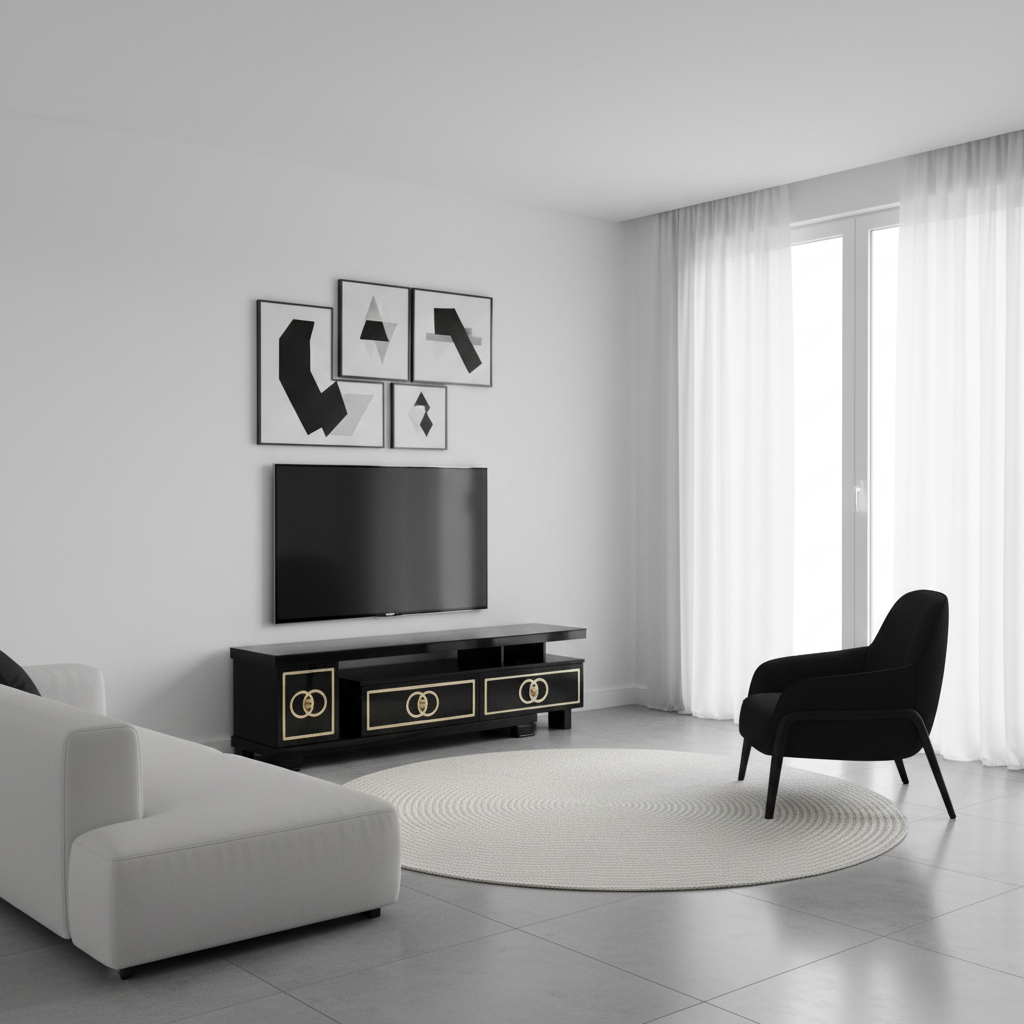 Glossy TV Stand | Black TV Console 150cm – INFINI HOMES UAE