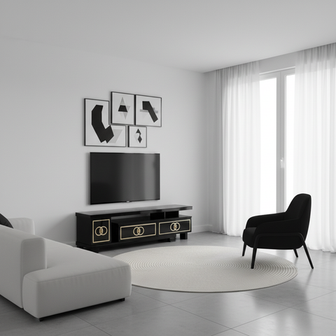 Glossy TV Stand | Black TV Console 150cm – INFINI HOMES UAE