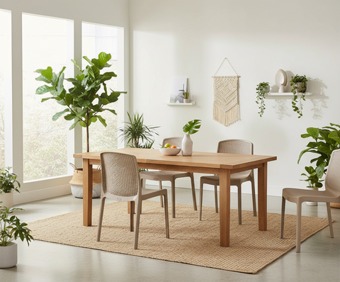 Premium Cedarattan Armless Chairs Set of 4 - UAE Wide Delivery | Dubai Abu Dhabi Sharjah