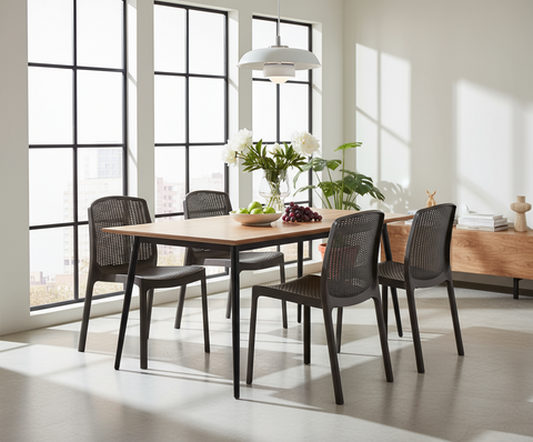 Premium Cedarattan Armless Chairs Set of 4 - UAE Wide Delivery | Dubai Abu Dhabi Sharjah