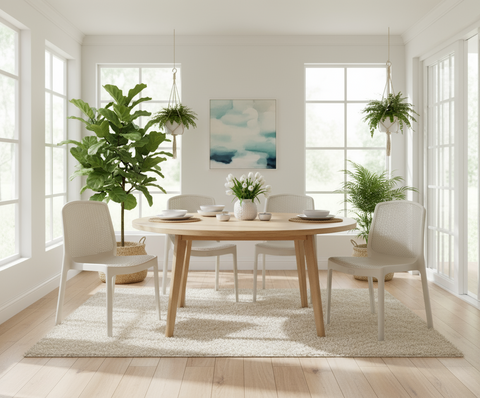 Premium Cedarattan Armless Chairs Set of 4 - UAE Wide Delivery | Dubai Abu Dhabi Sharjah