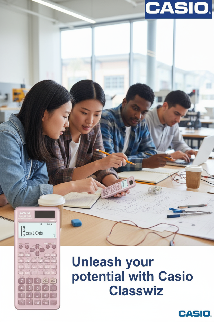 Casio FX-991ES PLUS Scientific Calculator Pink - UAE Edition | Engineering & Student Calculator