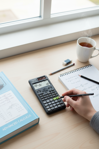 Casio FX-85ES Plus Scientific Calculator 12 Digit - Black Grey Purple