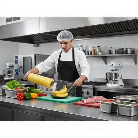 Cling Film 45cm x 5kg Roll PVC Food Wrap Dubai UAE | Professional Kitchen Stretch Film