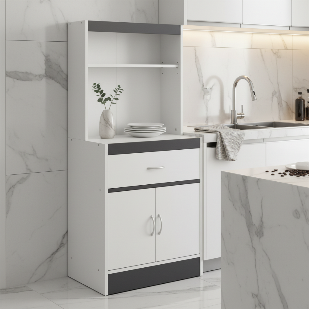 Multi-Purpose Kitchen & Storage Cabinet – White + Wenge | INFINI HOMES