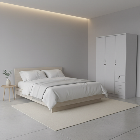 3-Door Wardrobe with Side Drawers IH-633 | INFINI HOMES