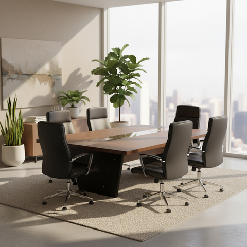Meeting Table 2.4m Coffee+Grey | Premium Office Furniture UAE