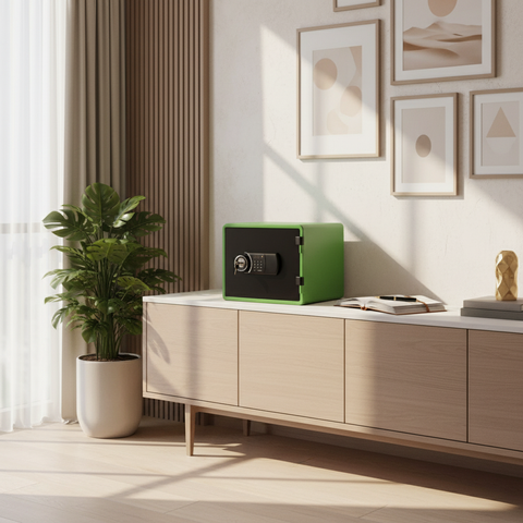 Eagle YESM-020K Fire-Resistant Safe – Green, Digital + Key Lock System