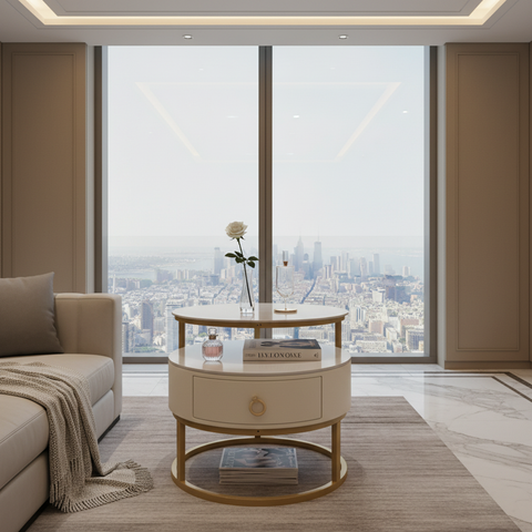 COFFEE TABLE (1+1) IH-80 | White Modern Coffee Table UAE